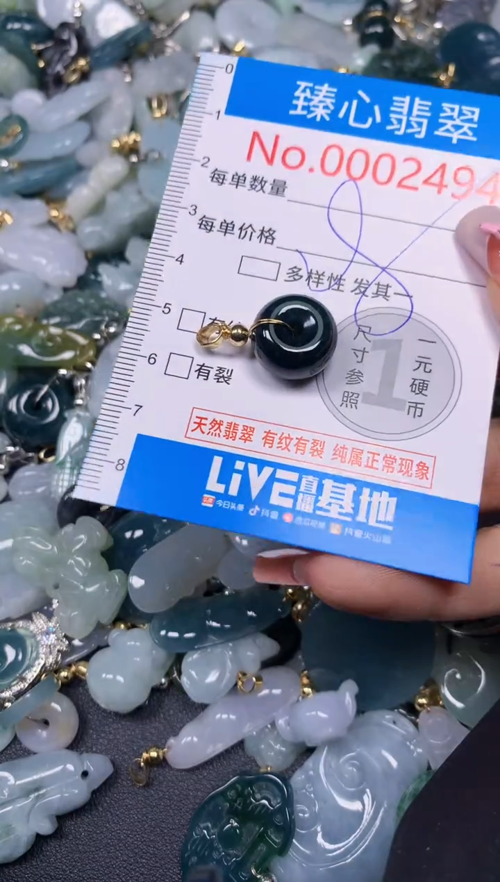 【闪购商品】翡翠颈饰未镶嵌含绳0002494