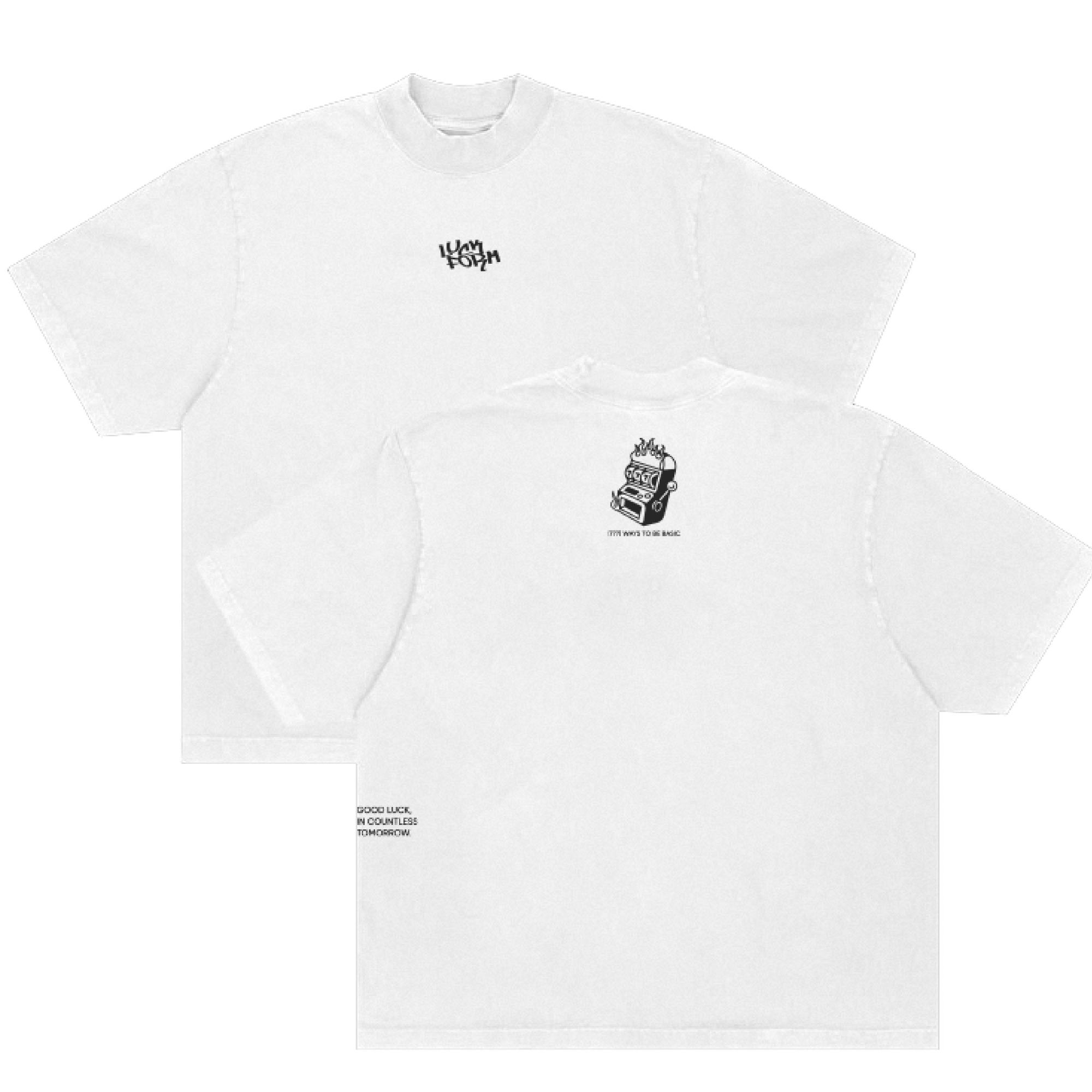 LuckForm“LUCK”系列印花纯色美式简约圆领小领口短袖TEE基础版