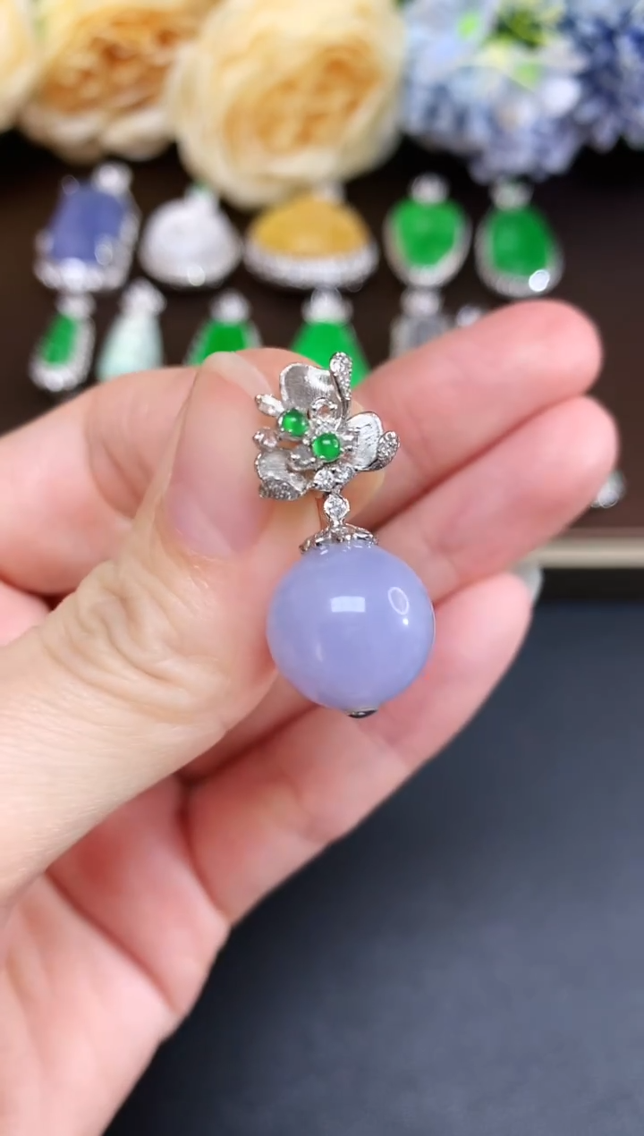 吊坠(不含链)18K金镶嵌翡翠33|3980多样性发其一