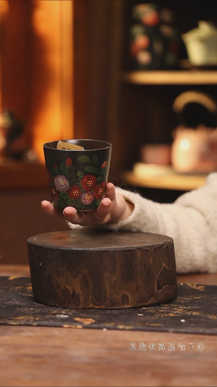 陶瓷景德镇高温釉下手绘陶瓷@L035@