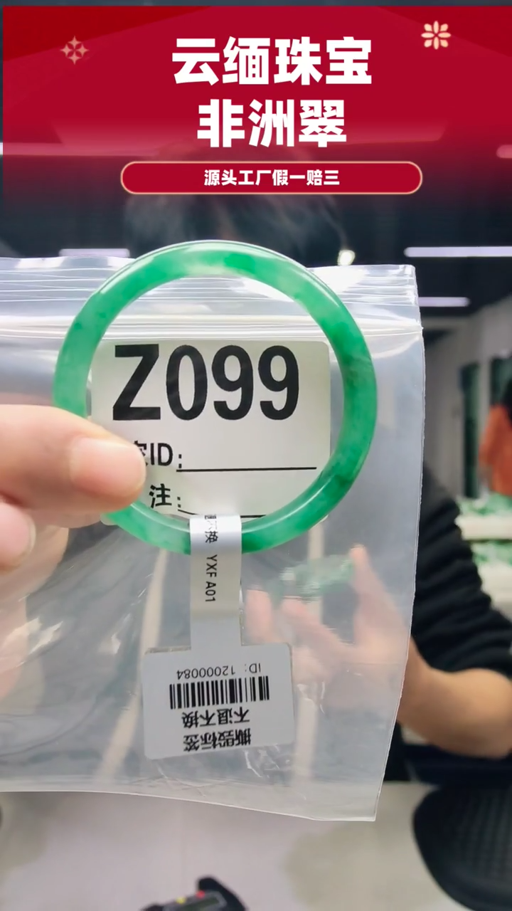 未镶嵌手镯石英质玉（非洲翠）58圈口Z099
