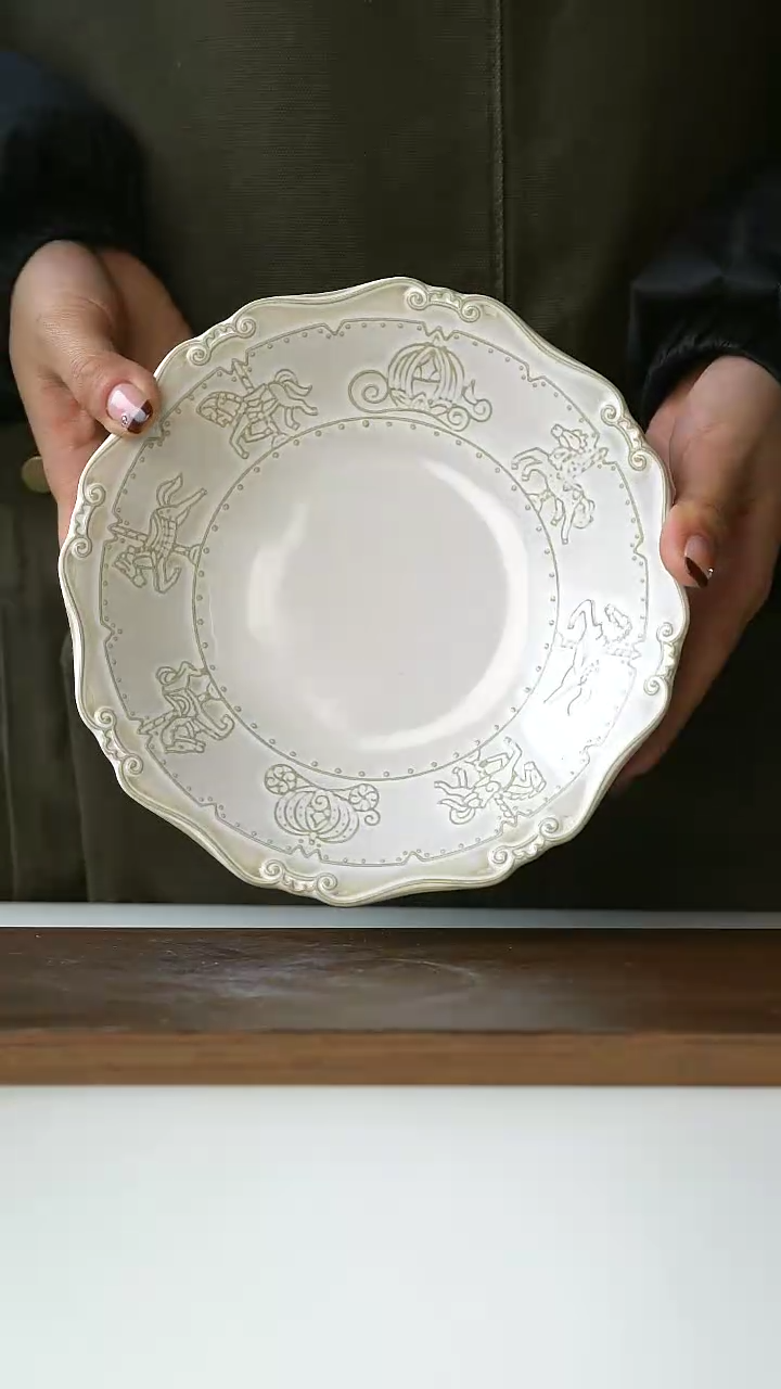 【闪购商品】陶瓷微瑕旋转木马沙拉盘19cm@4-2@