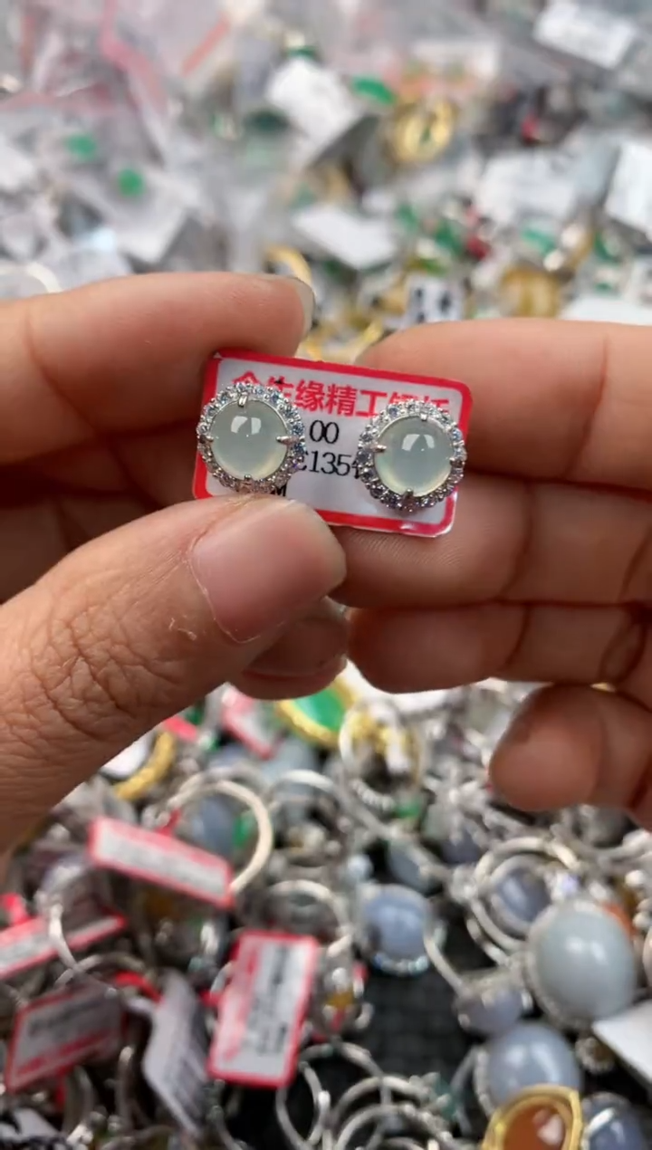 银S925镶嵌戒指翡翠2222----6