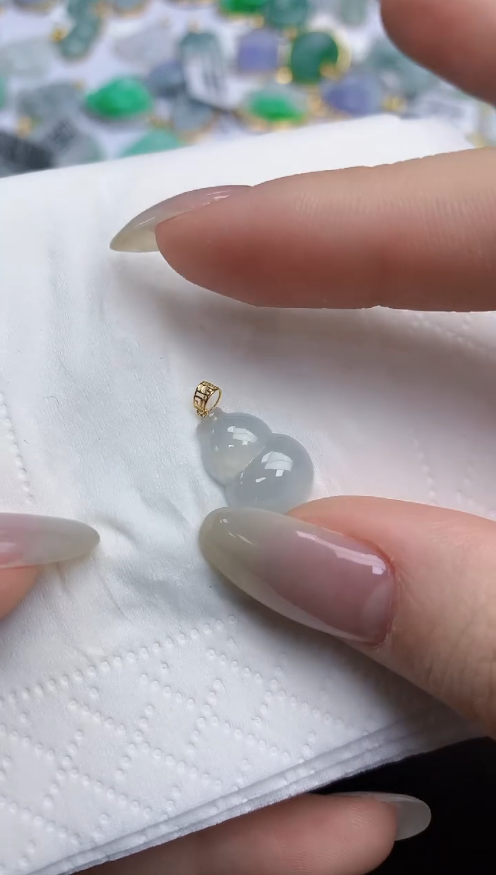 【闪购商品】翡翠颈饰18K金镶嵌天然缅甸翡翠A货