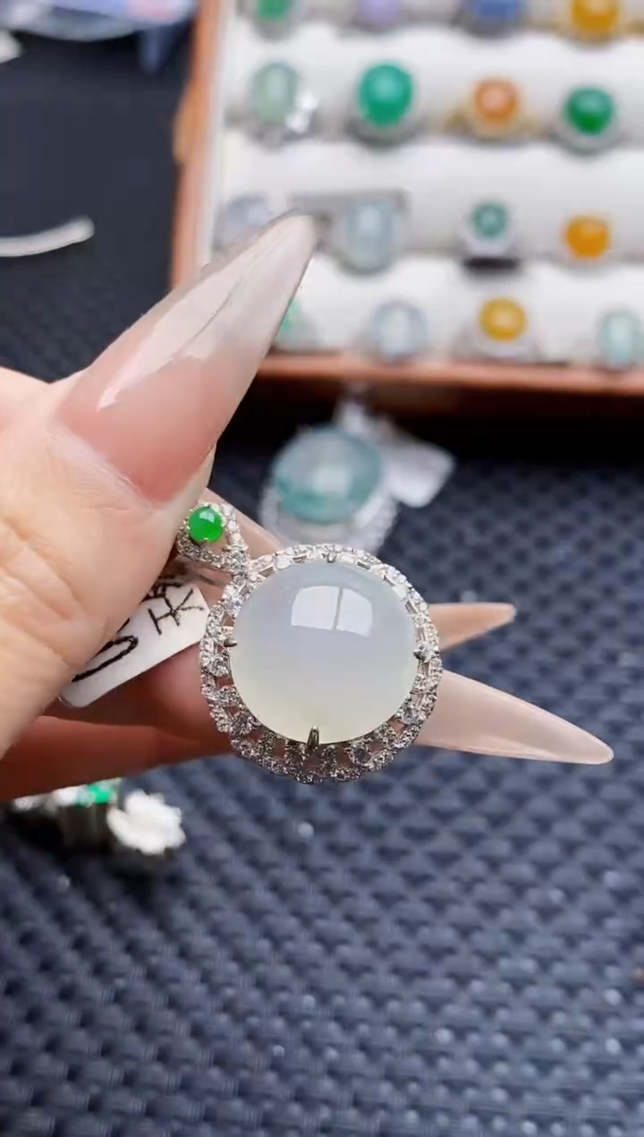 银S925镶嵌戒指翡翠8906