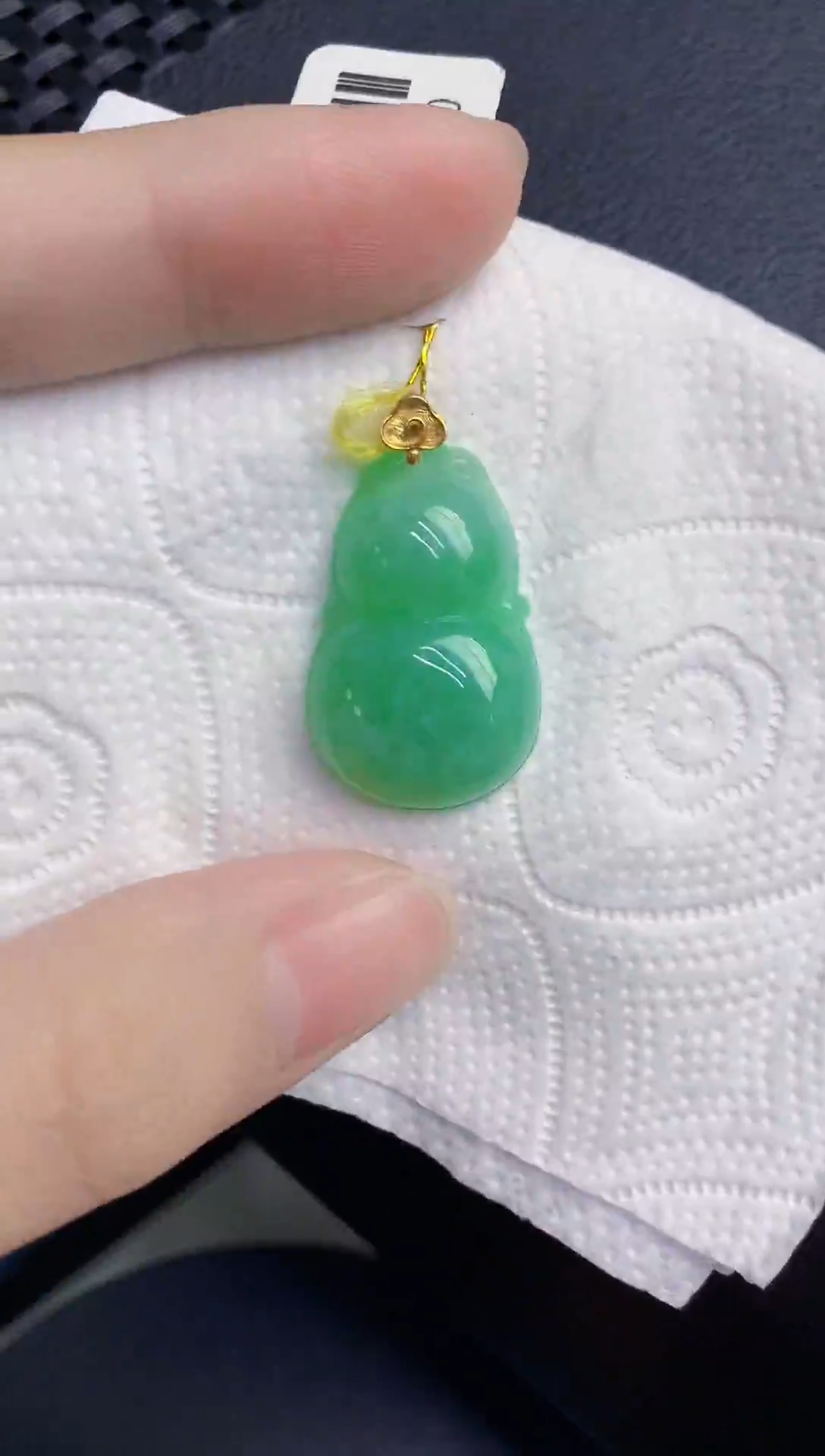 颈饰18K金镶嵌翡翠天然翡翠缅甸A货