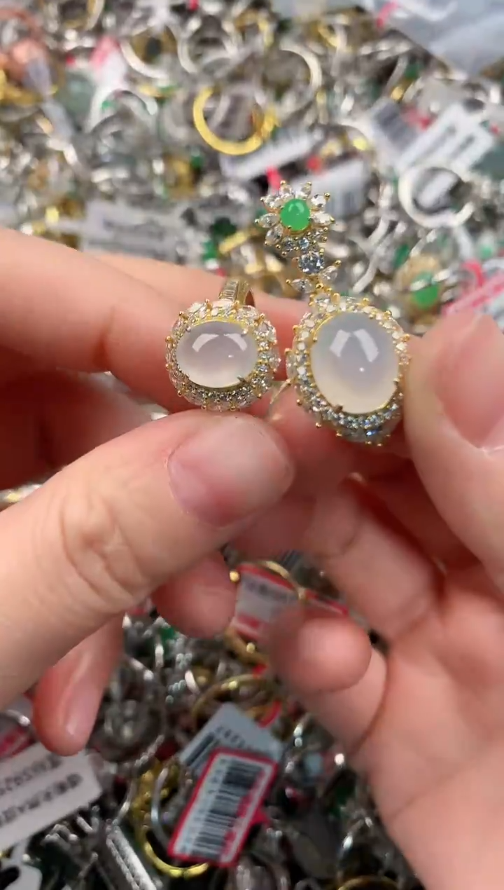 银S925镶嵌戒指翡翠10   1