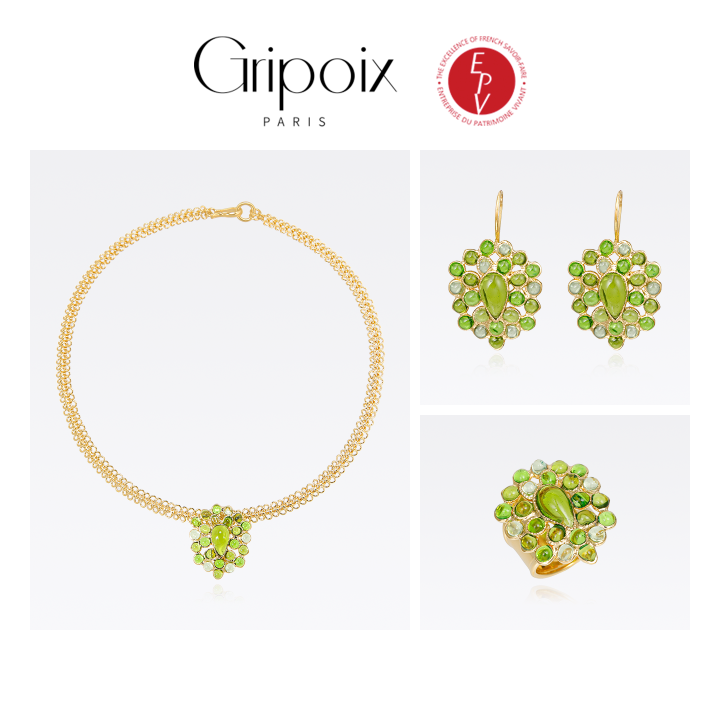 耳饰 AZLOOK【法国进口】Gripoix 繁花系列琉璃套装