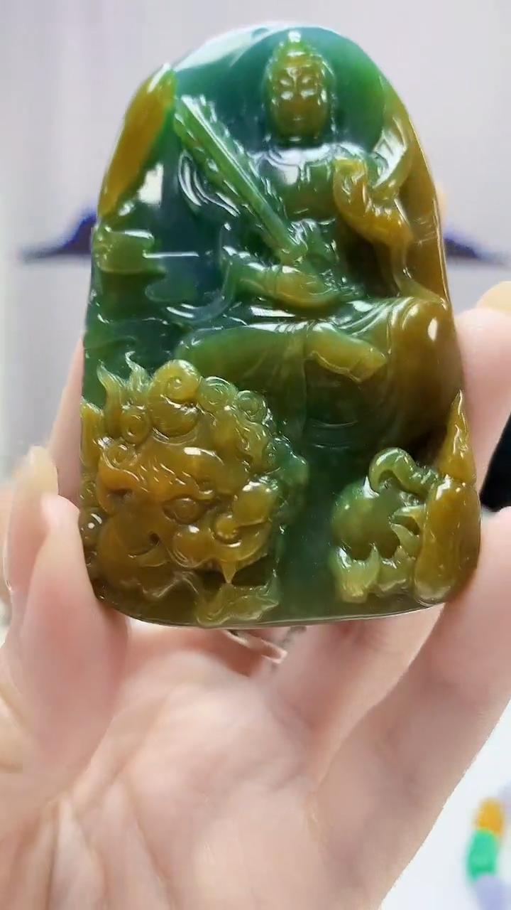 定制翡翠未镶嵌4969DD-毛货挂件90