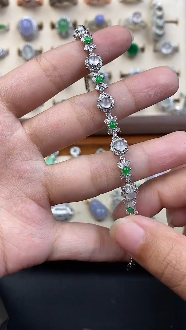 银S925镶嵌定制翡翠69696