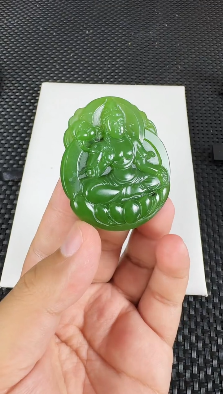 【闪购商品】和田玉（碧玉）吊坠未镶嵌观音牌