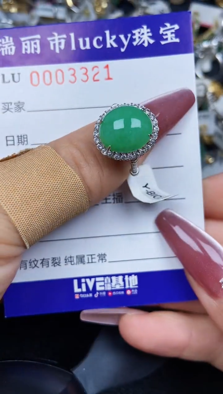 翡翠银S925镶嵌颈饰3321