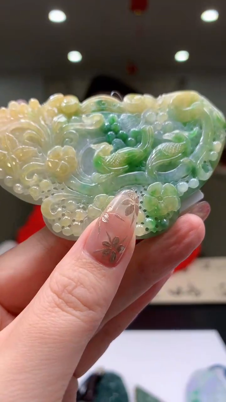 【闪购商品】定制翡翠未镶嵌8018yx-毛货挂件55