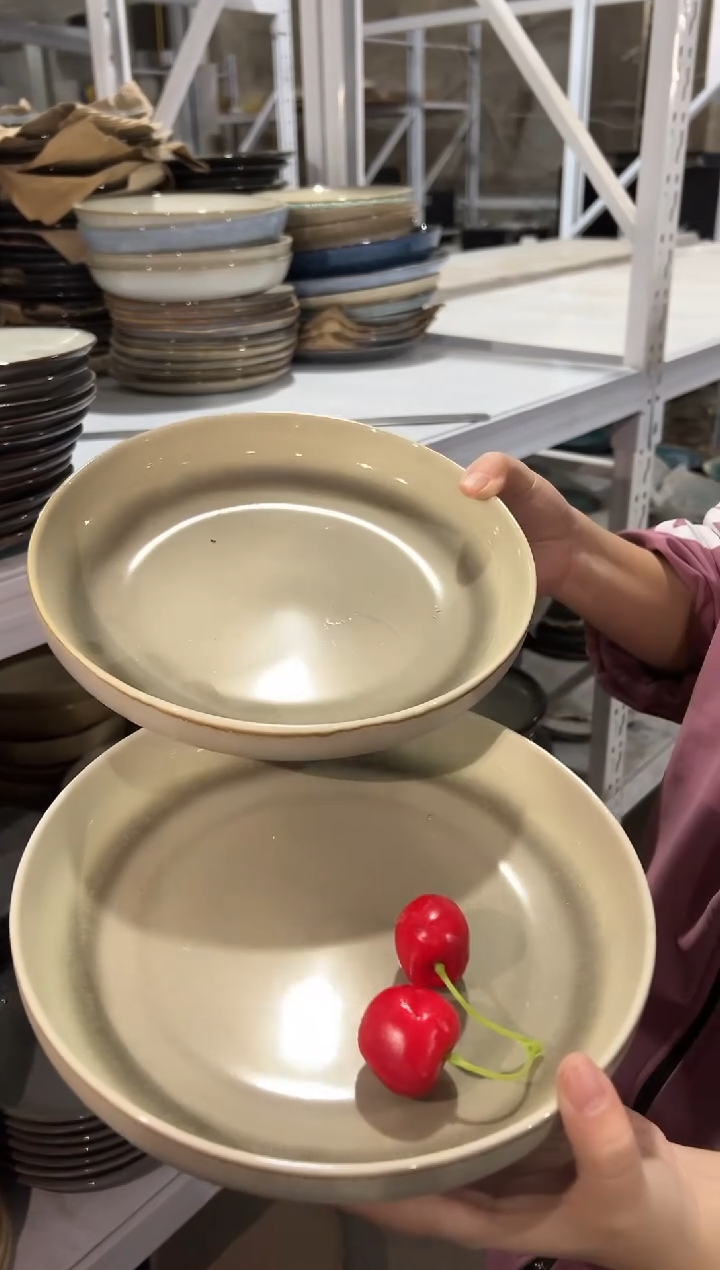 陶瓷外贸尾货瑕疵满20包邮X2 深盘K2B