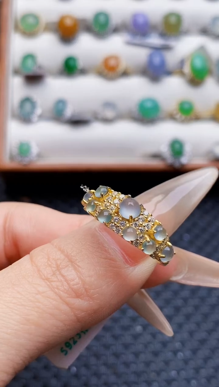 银S925镶嵌戒指翡翠3626