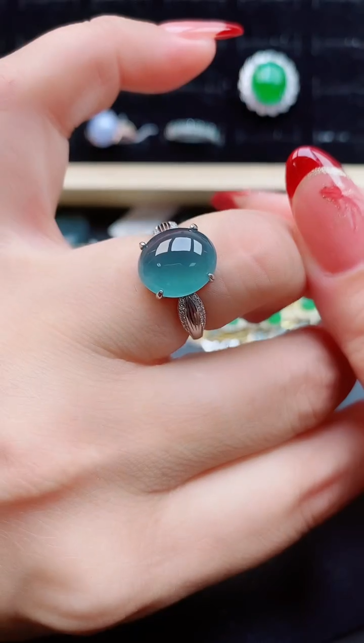 【闪购商品】翡翠戒指银S925镶嵌12112