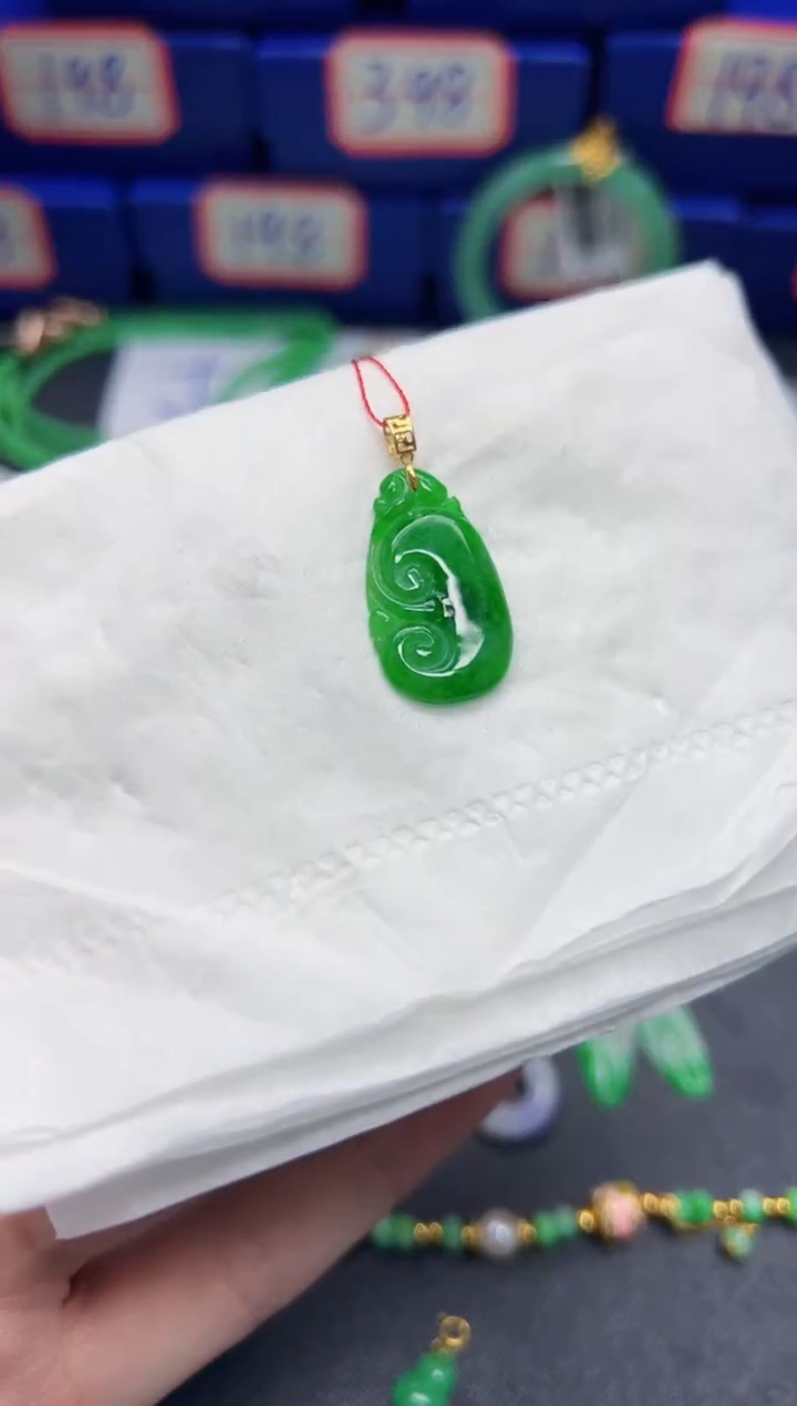 【闪购商品】翡翠颈饰18K金镶嵌Y缅料A货/支持复检/一件