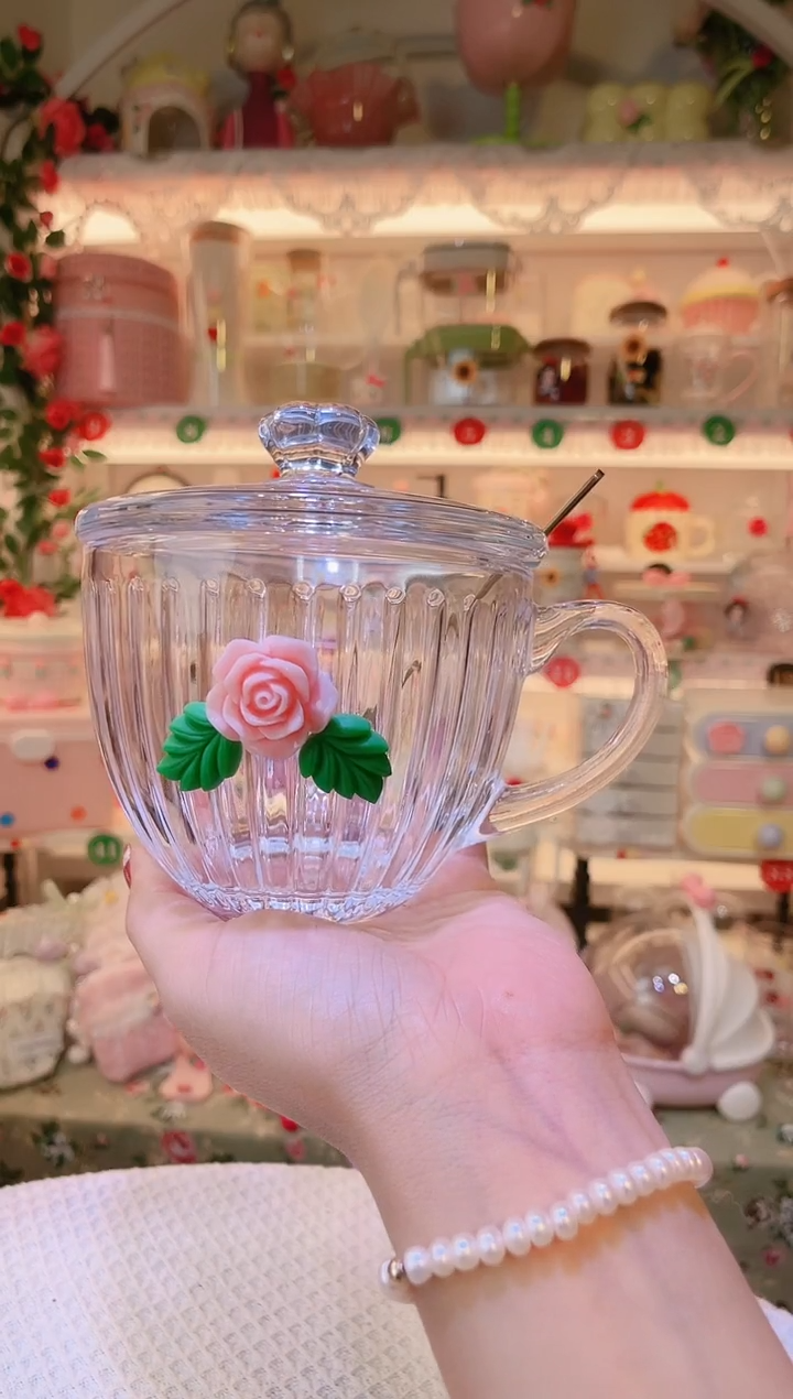 玻璃带盖早餐杯——手工制作品质好！