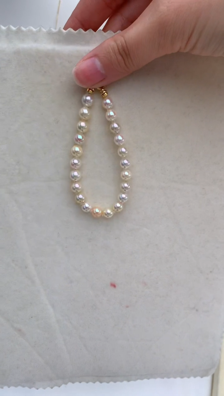 【闪购商品】海水珍珠手绳18K金镶嵌6-7糖果手链