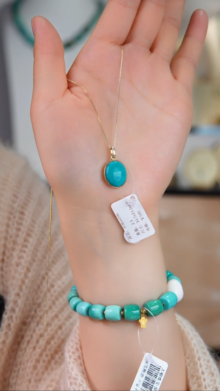 银S925镀金镶嵌绿松石耳饰多样性发货