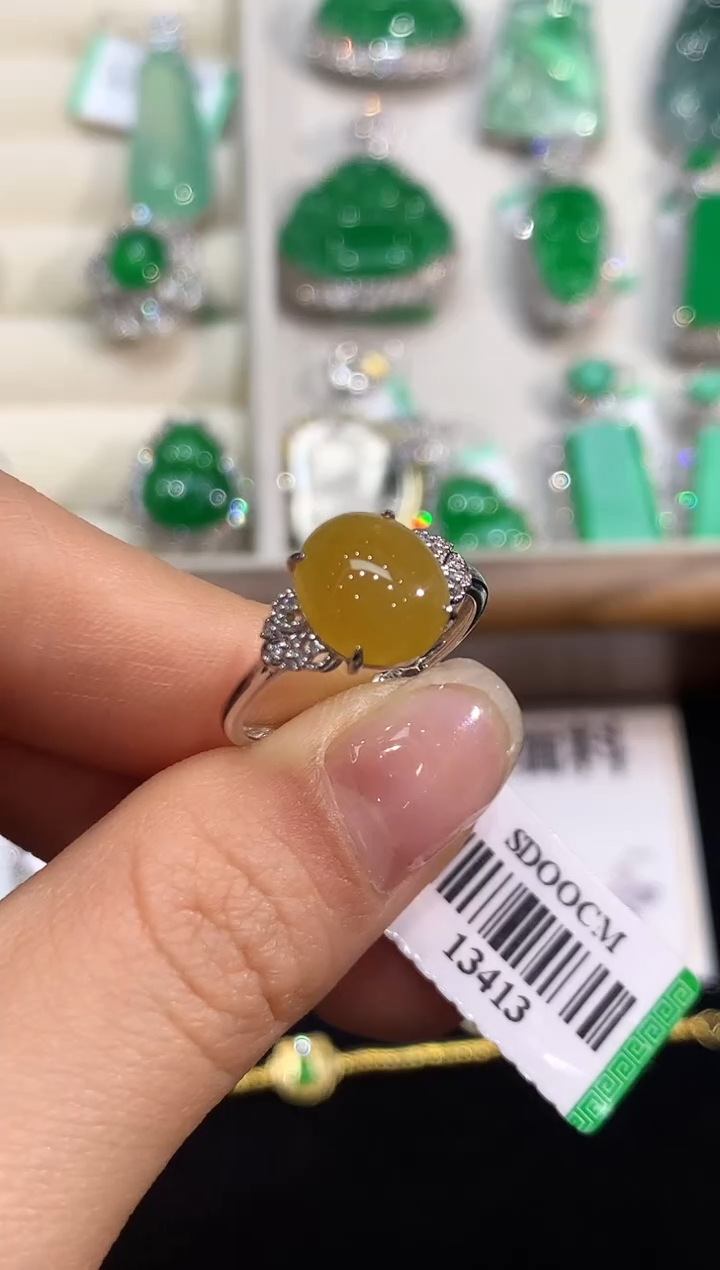 【闪购商品】翡翠戒指18K金镶嵌4216  