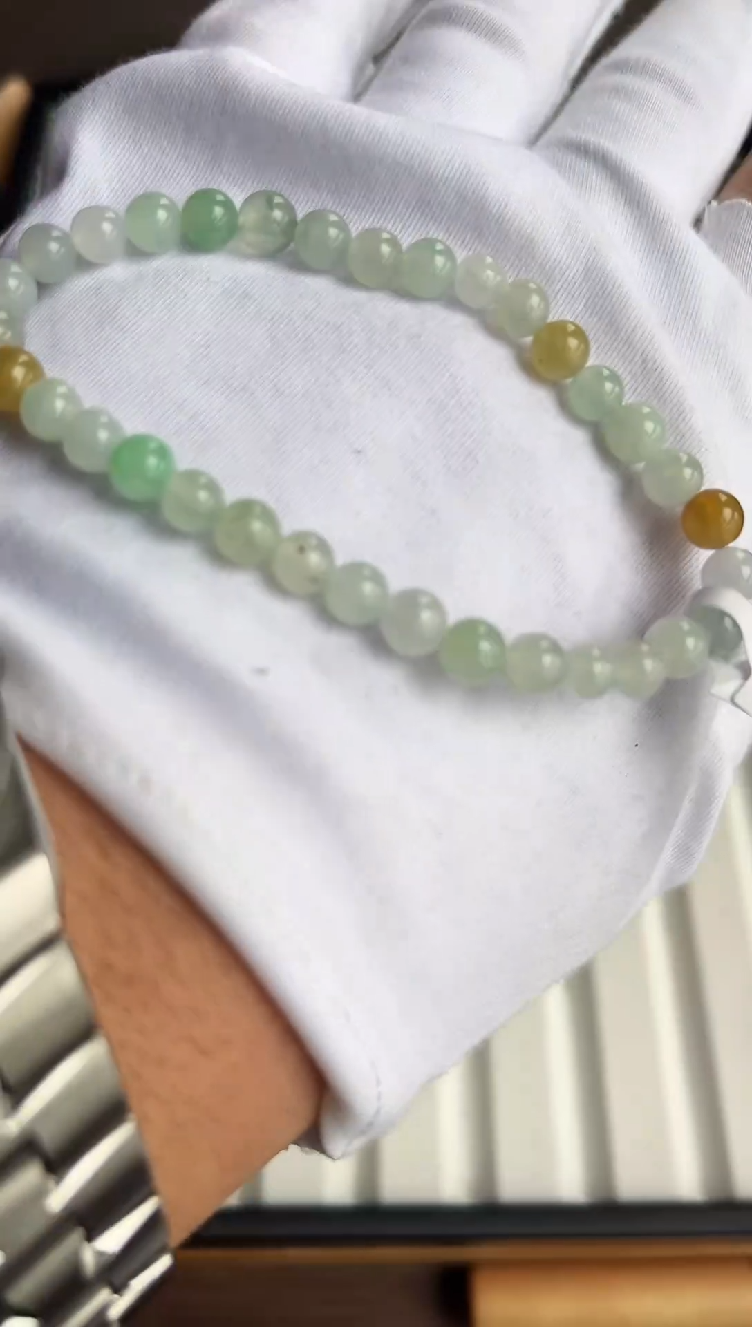 散珠翡翠翡翠手串卡5+   有瑕疵
