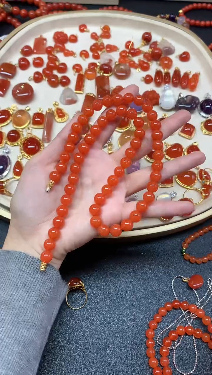 【闪购商品】南红玛瑙珠链未镶嵌珠链A163|3500