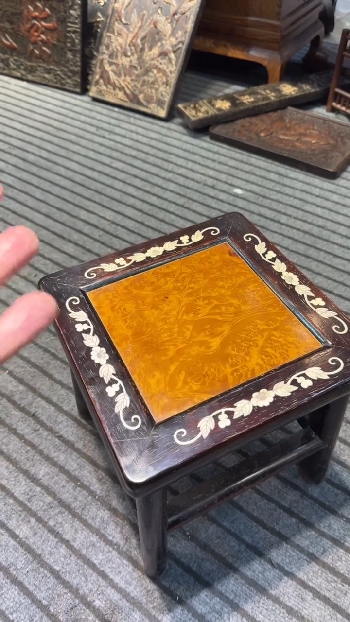 木紫檀留疤富贵凳邵氏紫檀木艺