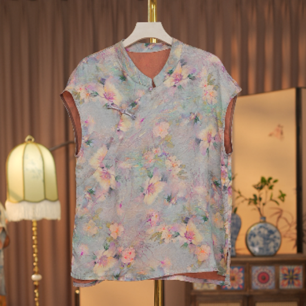 【花满溪】新中式国风气质衬衫上衣打底小衫新款