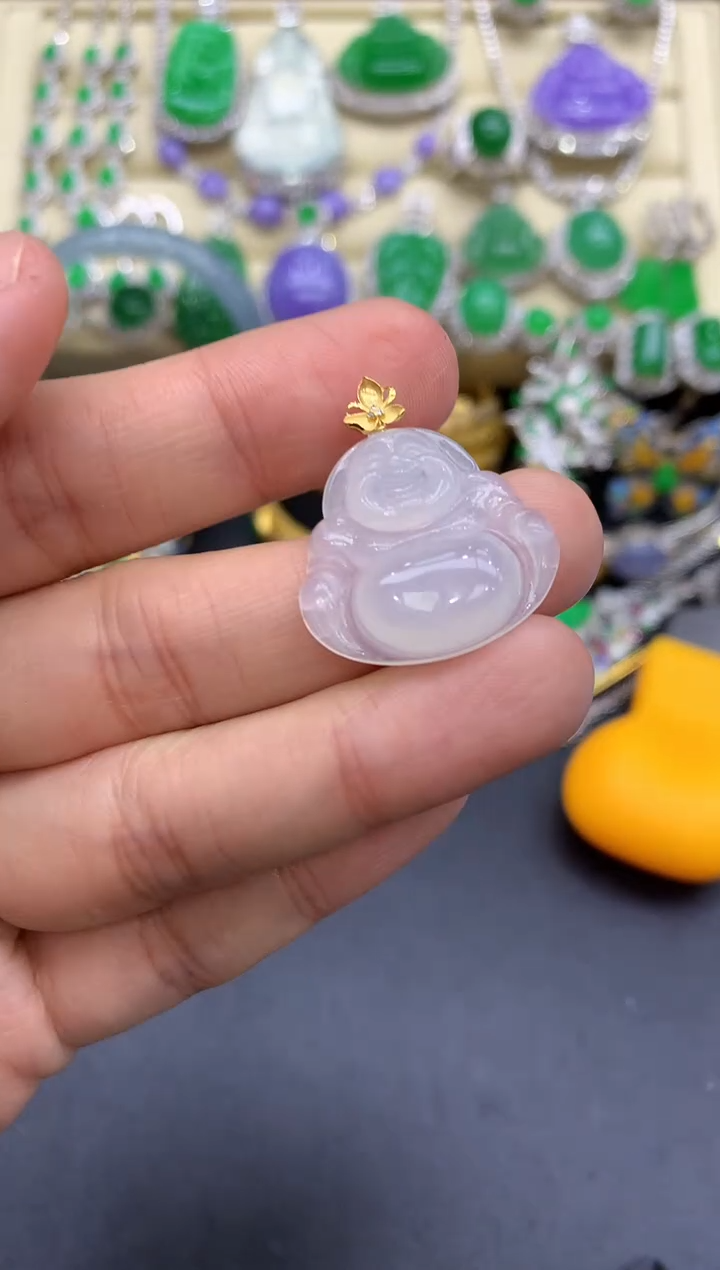 颈饰18K金镶嵌翡翠476-中国好珍宝