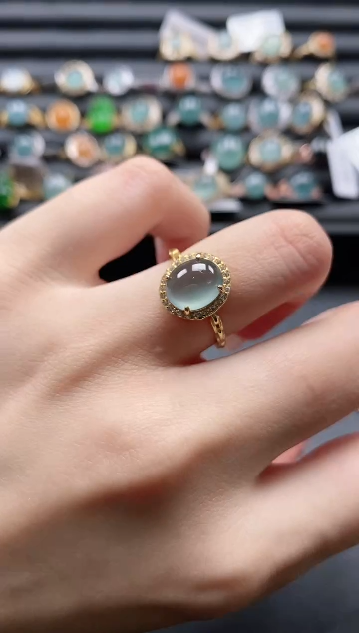 【闪购商品】翡翠戒指银S925镶嵌11111