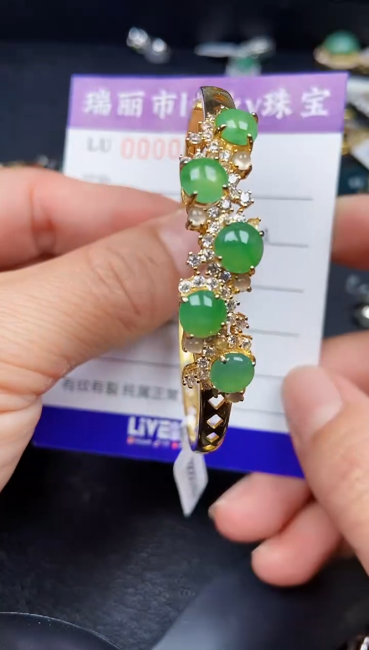 翡翠银S925镶嵌颈饰0523