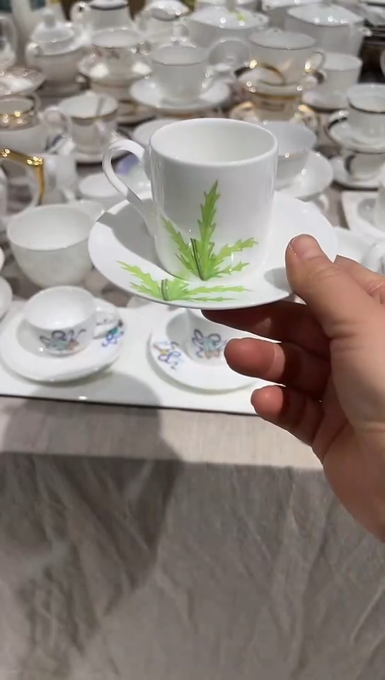 瓷小咖啡杯碟1套 隆达骨瓷