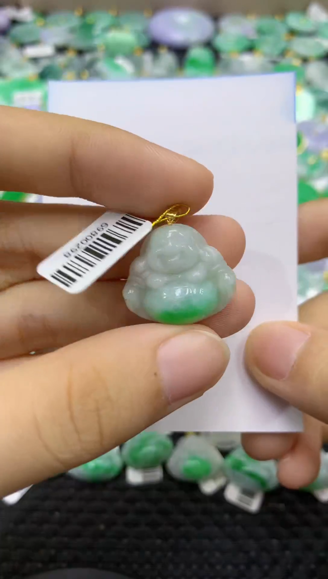 颈饰18K金镶嵌翡翠天然缅甸翡翠A货