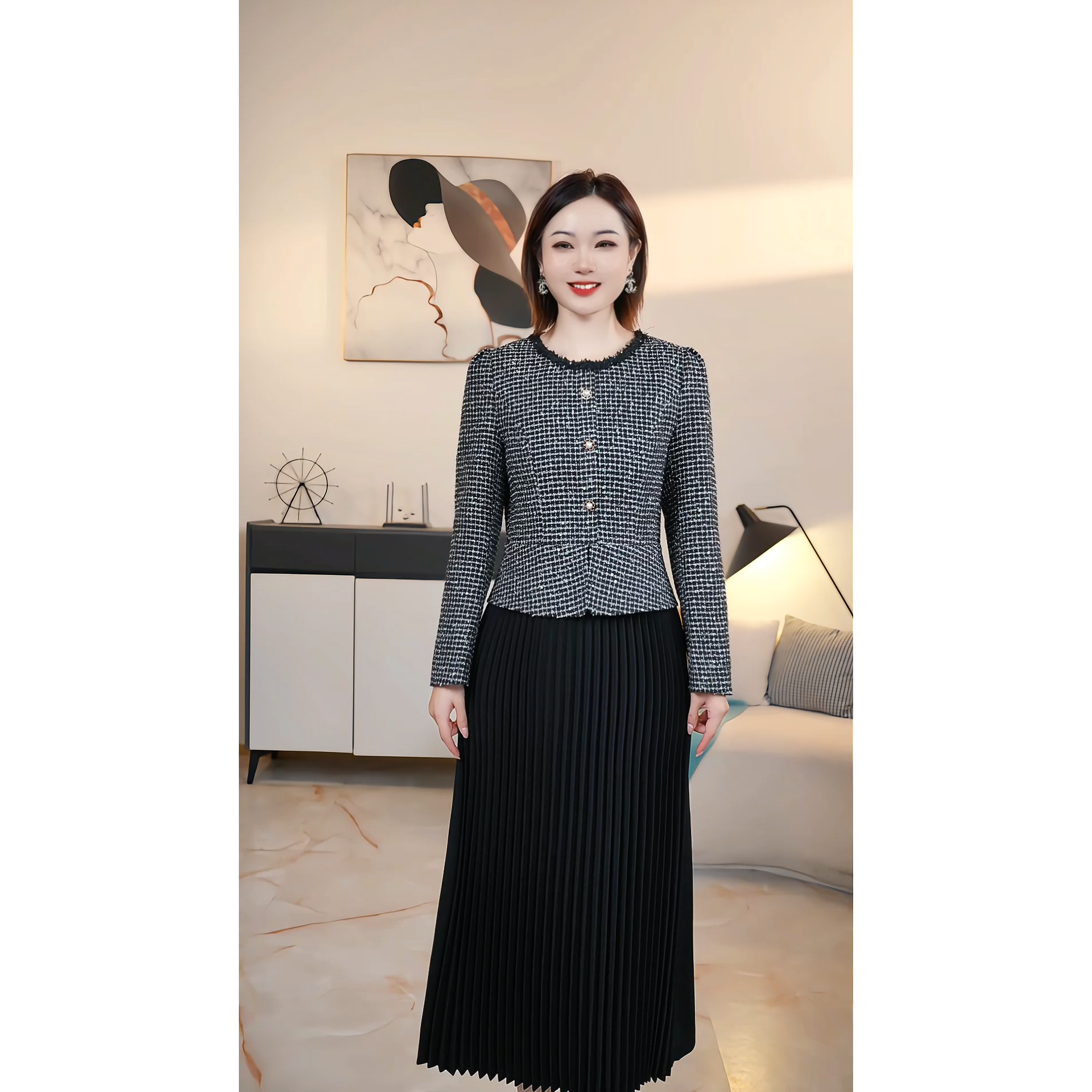 【深圳薇姐清仓】A气质高端大码显瘦连衣裙 A86