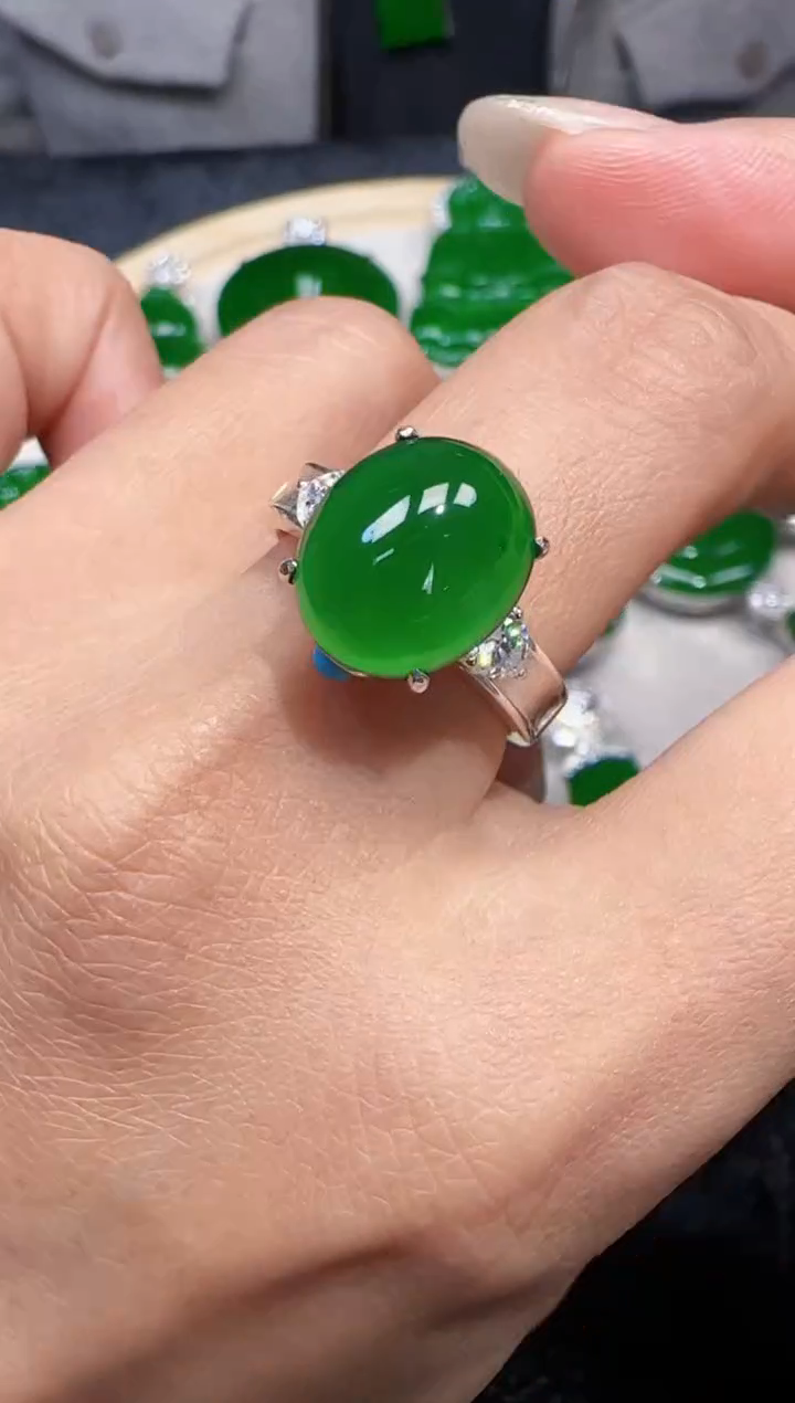 未镶嵌定制翡翠翡翠戒指51