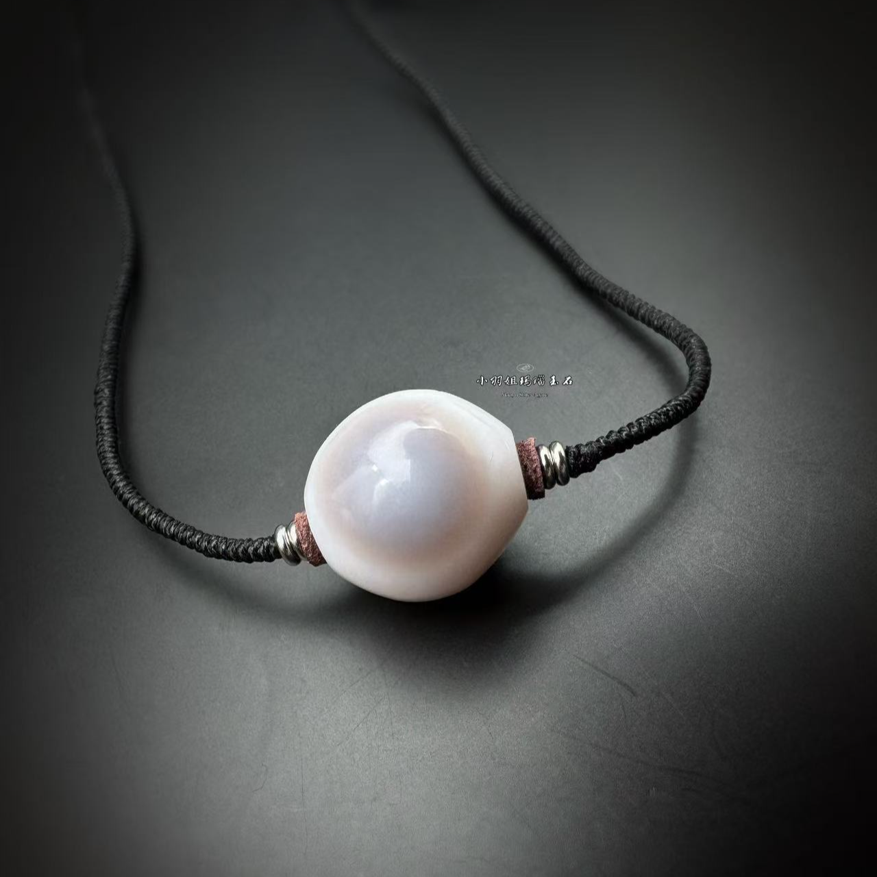 天然玛瑙橄榄珠纯色双面眼锁骨链 尺寸 22.5*23