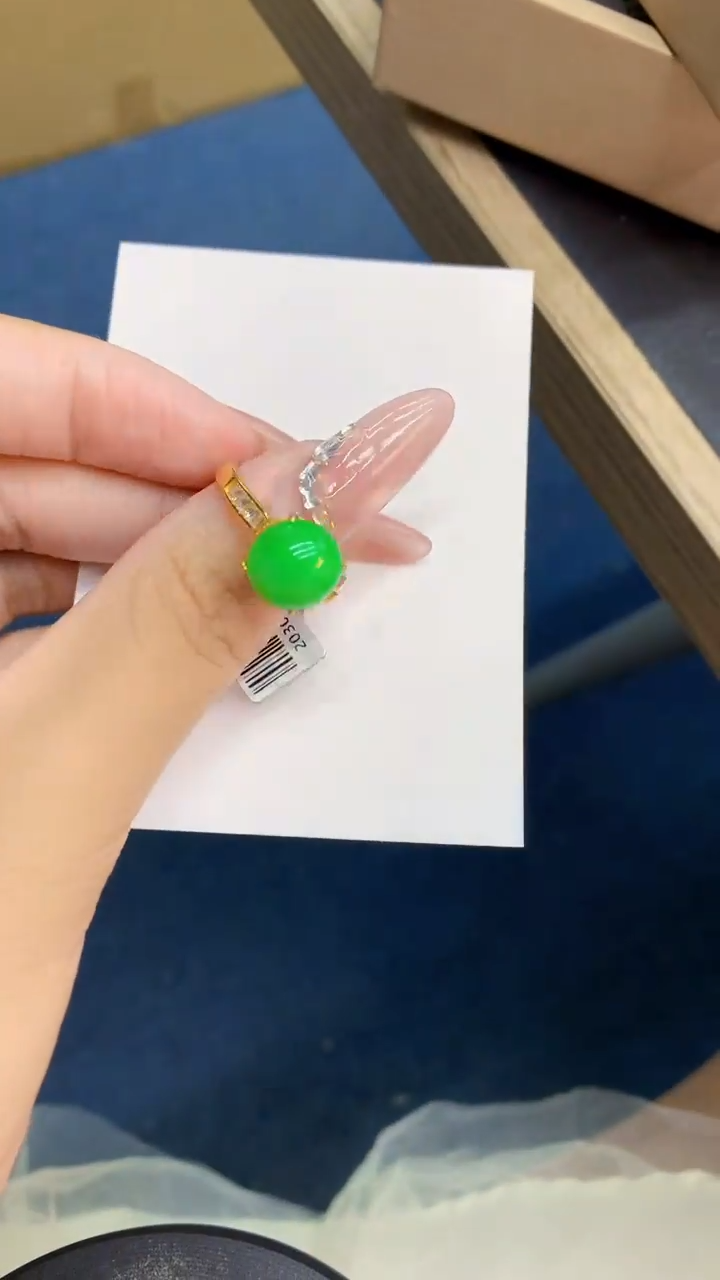 翡翠银S925镶嵌吊坠(不含链)1