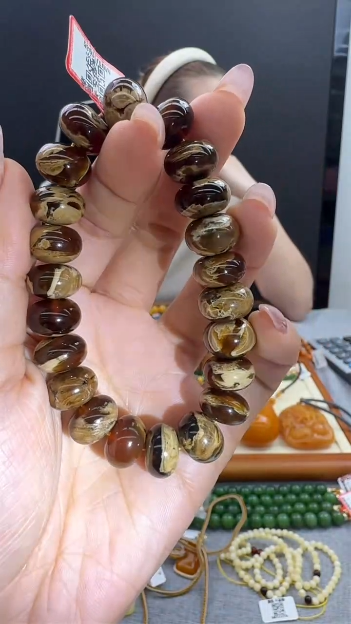 【闪购商品】琥珀手链未镶嵌578秒拍号