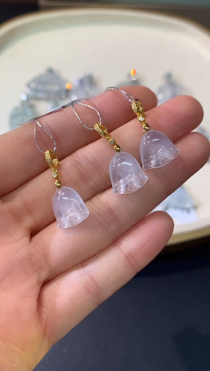 吊坠(不含链)18K金镶嵌翡翠A02|多样性发其一|1380