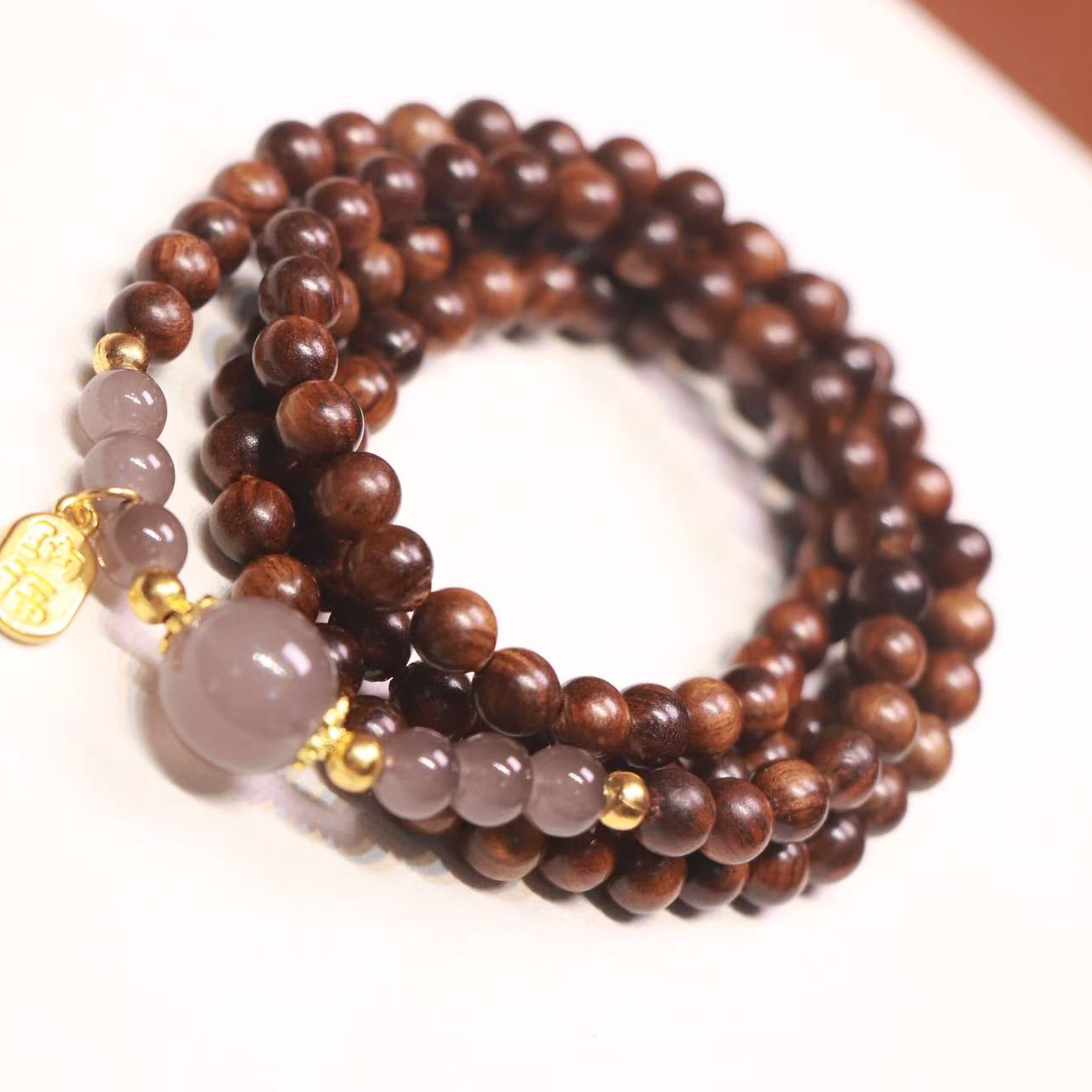 黄花梨多圈手串脖挂+墨配饰