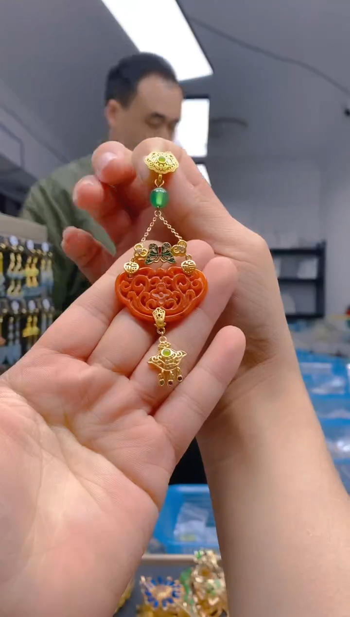 【闪购商品】翡翠耳饰合金238翡翠压襟