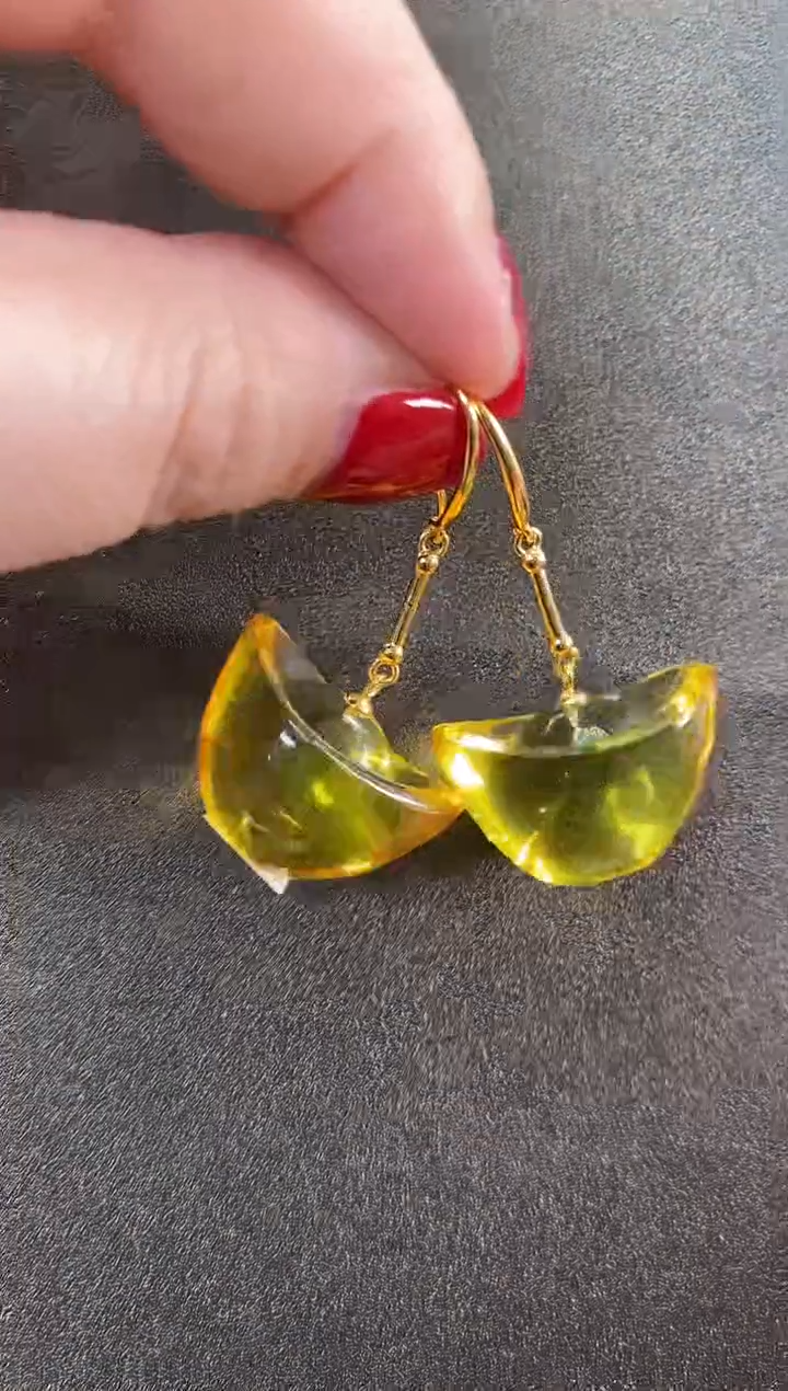 【闪购商品】琥珀耳饰未镶嵌耳环