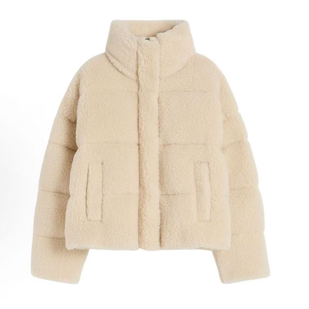 未使用 MaxMara  weekend2025秋冬泰迪羊毛羽绒外套/白色驼色可选