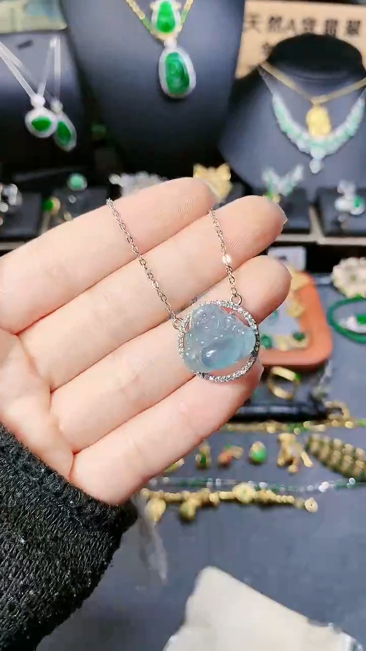【闪购商品】翡翠项链银S925镶嵌项链