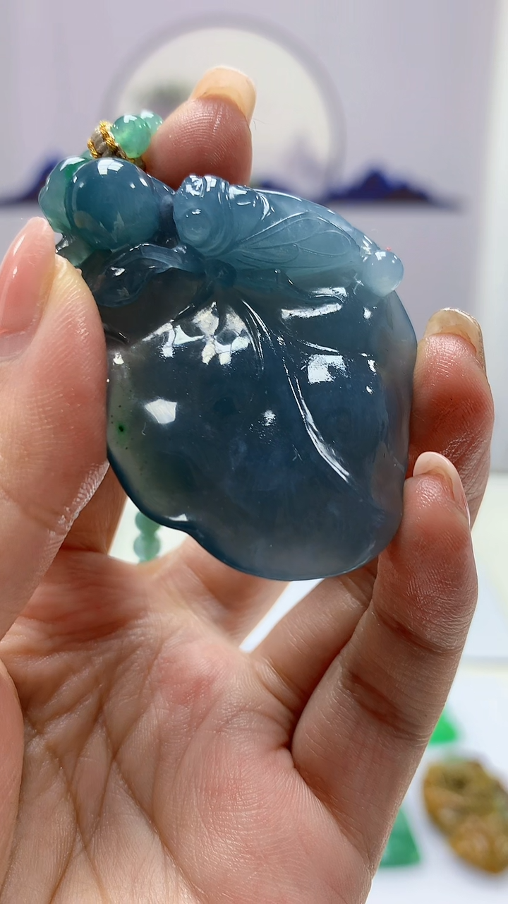 【闪购商品】定制翡翠未镶嵌5060ms-毛货37叶子赠珠链