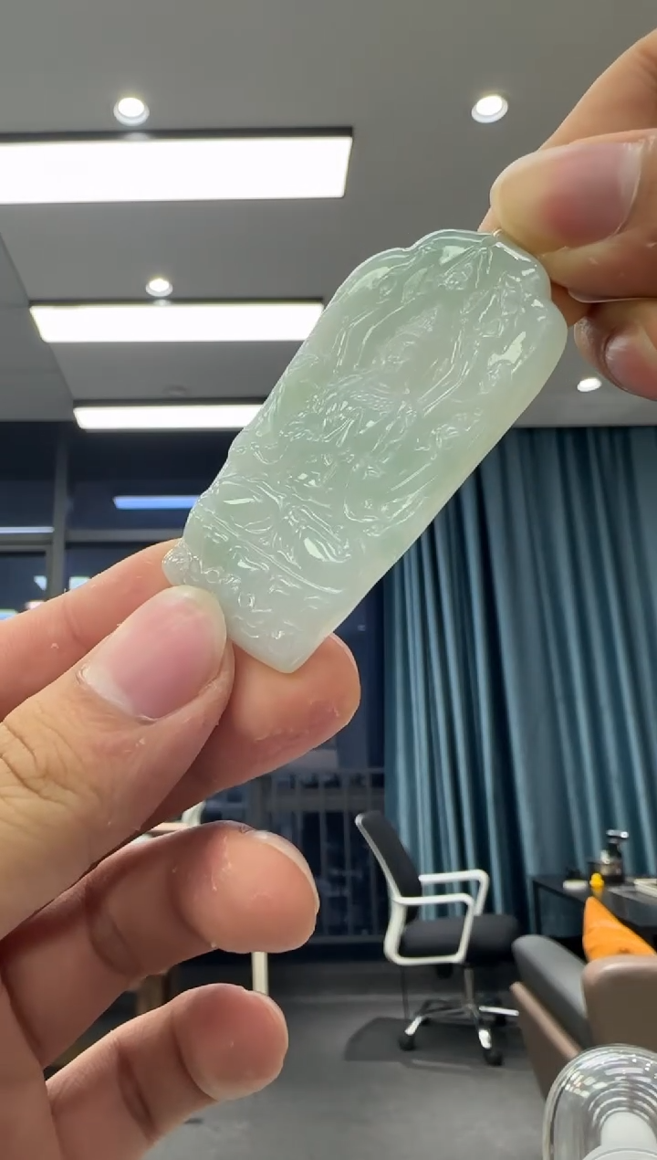 颈饰未镶嵌翡翠天然翡翠A货孤品一件