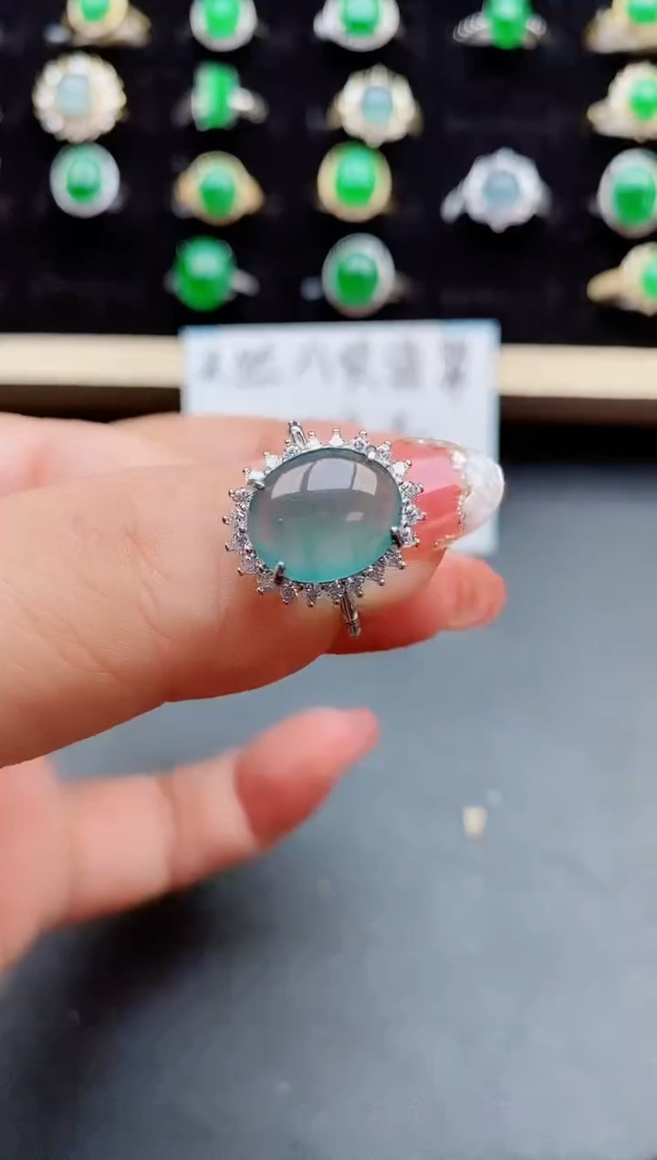 【闪购商品】翡翠戒指银S925镶嵌5080505