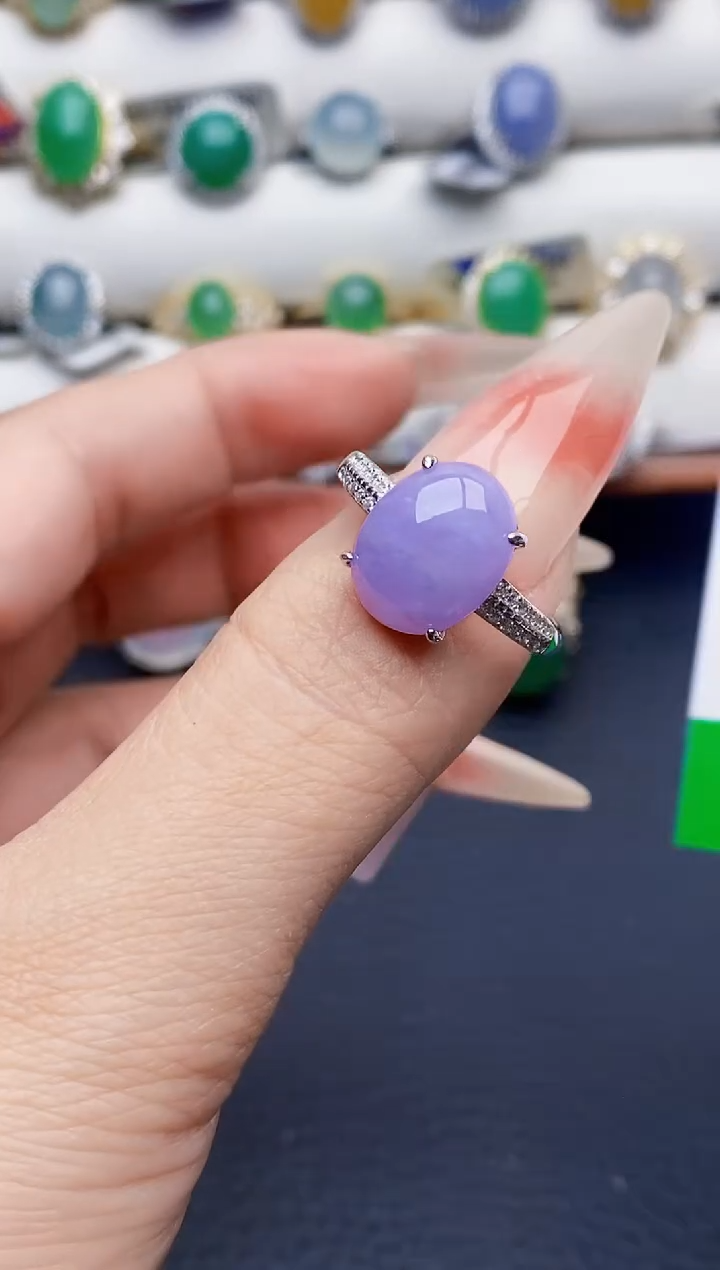 银S925镶嵌戒指翡翠琳*酱2051