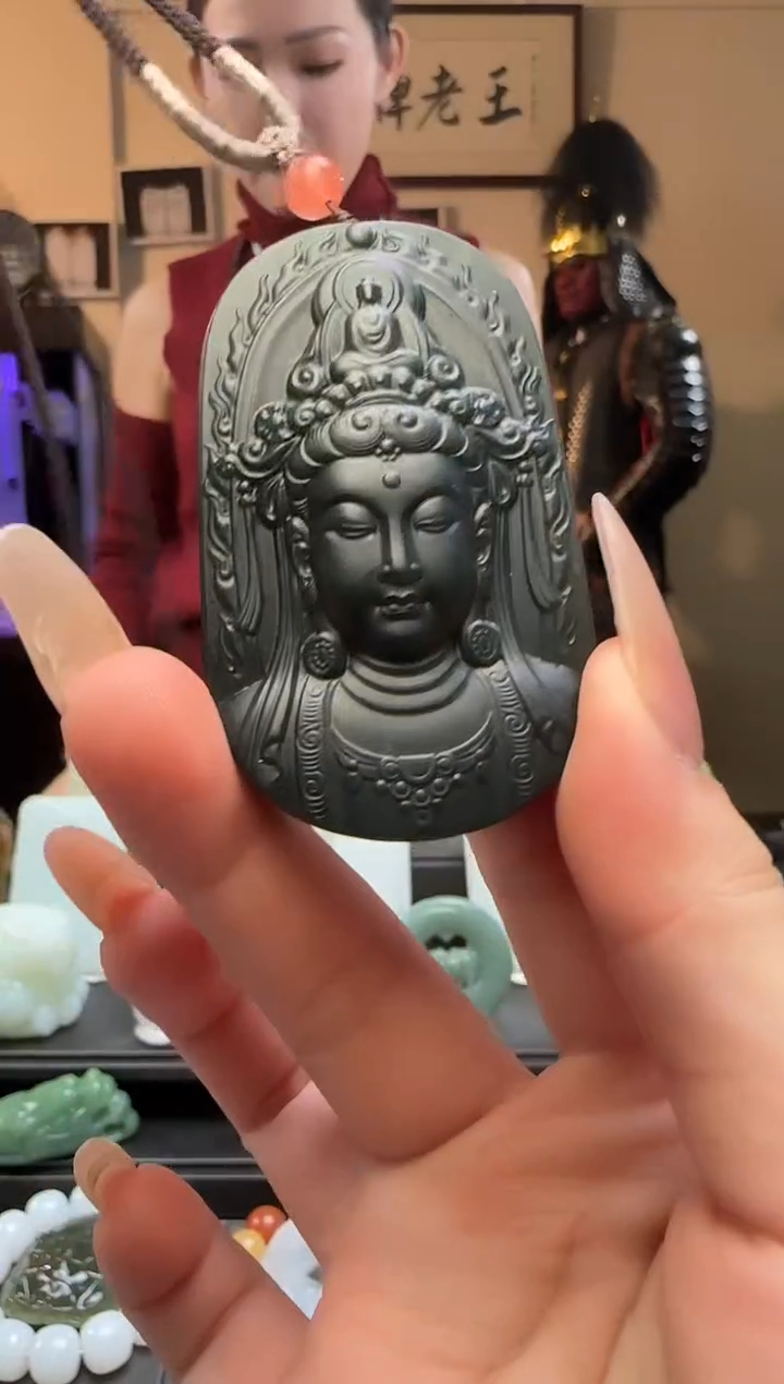 【闪购商品】和田玉青玉观音未镶嵌吊坠